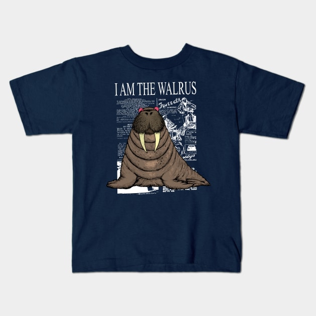 I Am the Walrus Kids T-Shirt by mangulica